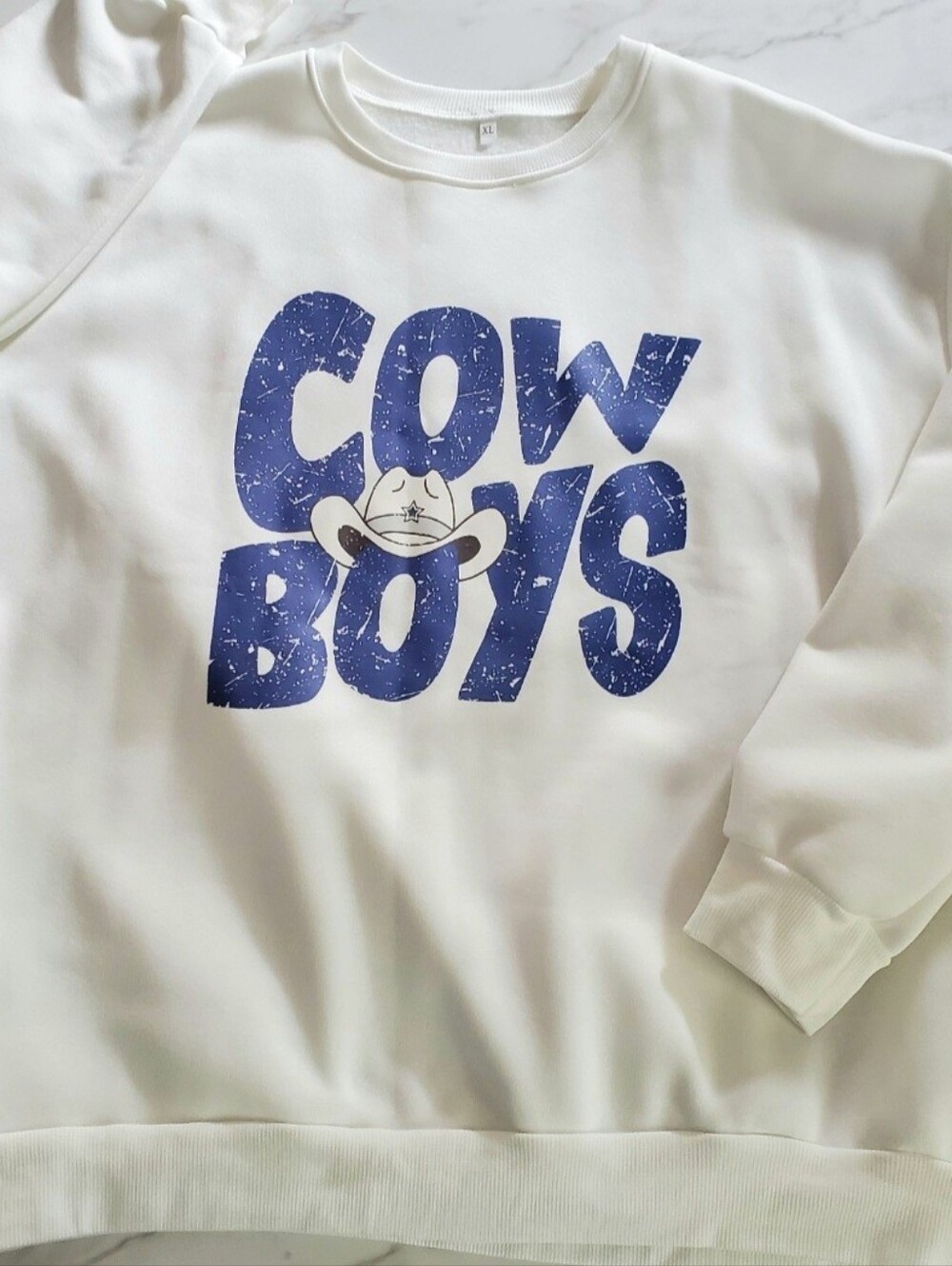 Dallas Cowboys Women's Sweatshirt XL White Fleece NFL Football EUC